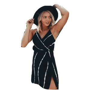 Lovestitch Women Sleeveless Blouse L 1-12942W-QXA spaghetti black white top tank